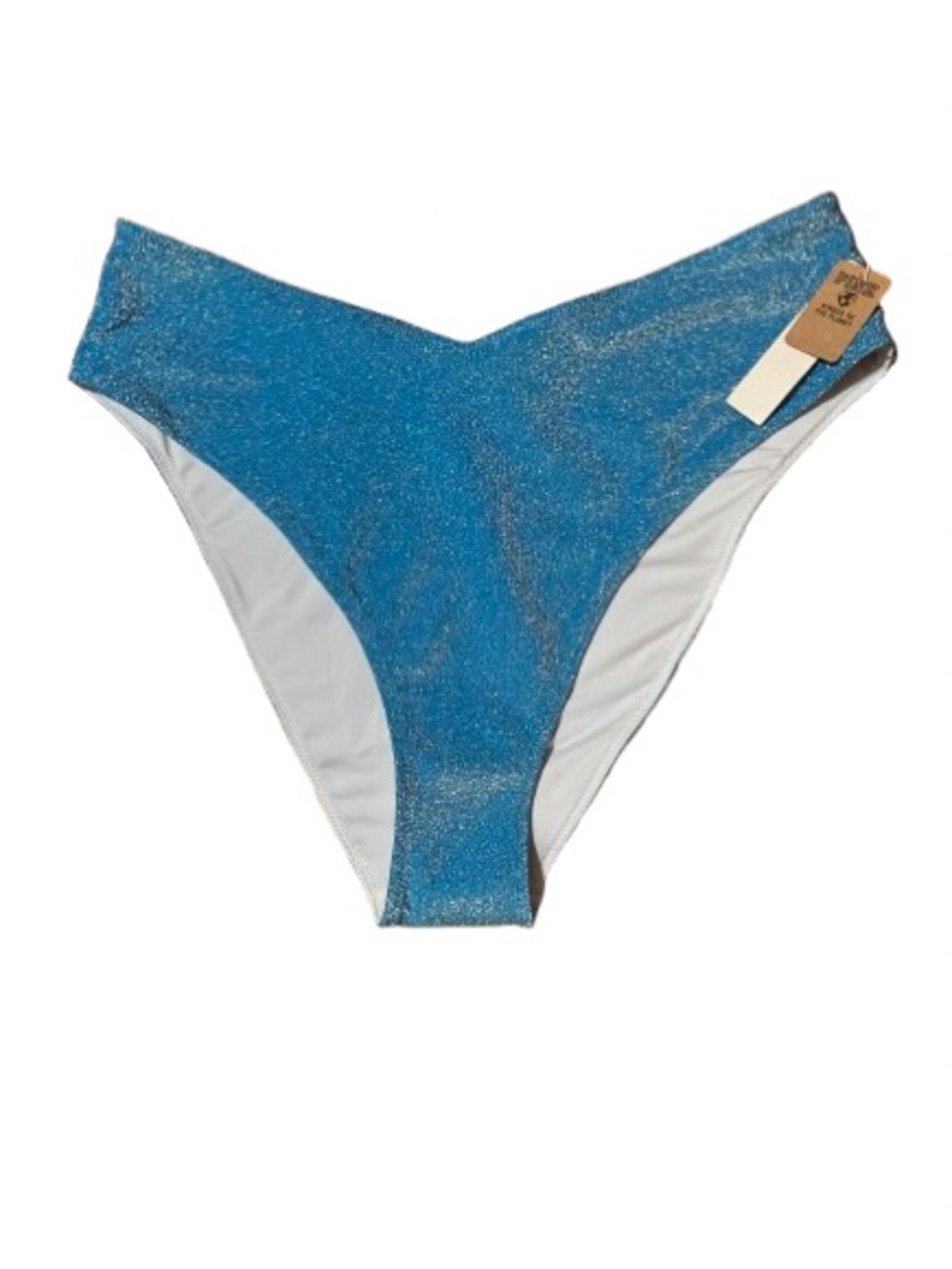 NWT  Pink Victoria’s Secret Sparkling Blue High Cut Bikini Bottom Size Large